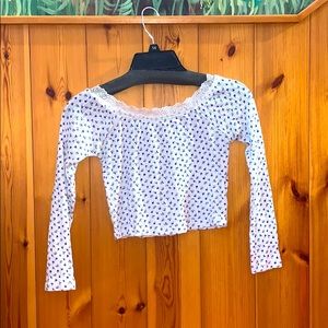 ASOS white floral print cropped top